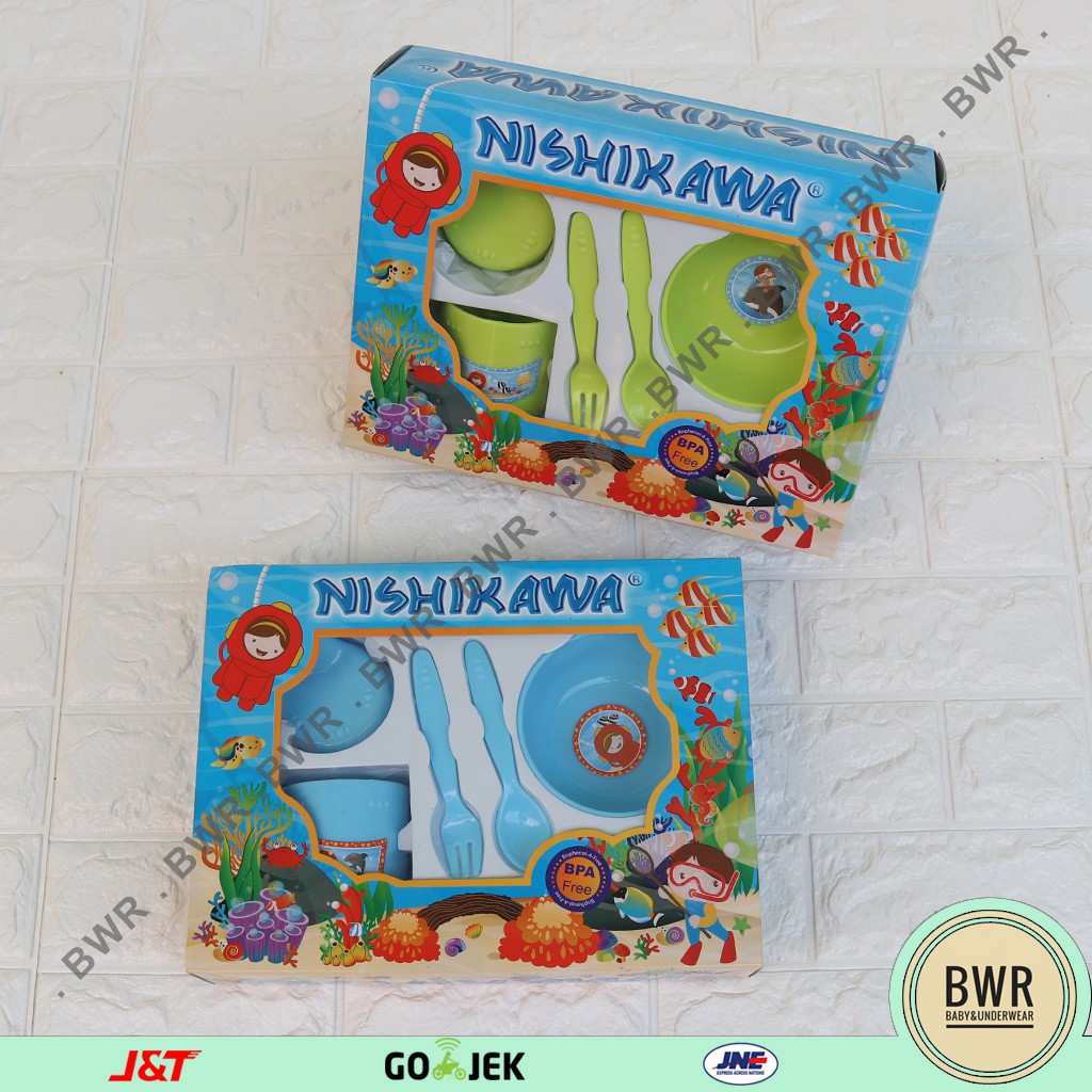 FEEDING SET NISHIKAWA | Ukuran S | Perlengkapan Makan Bayi Gift Set