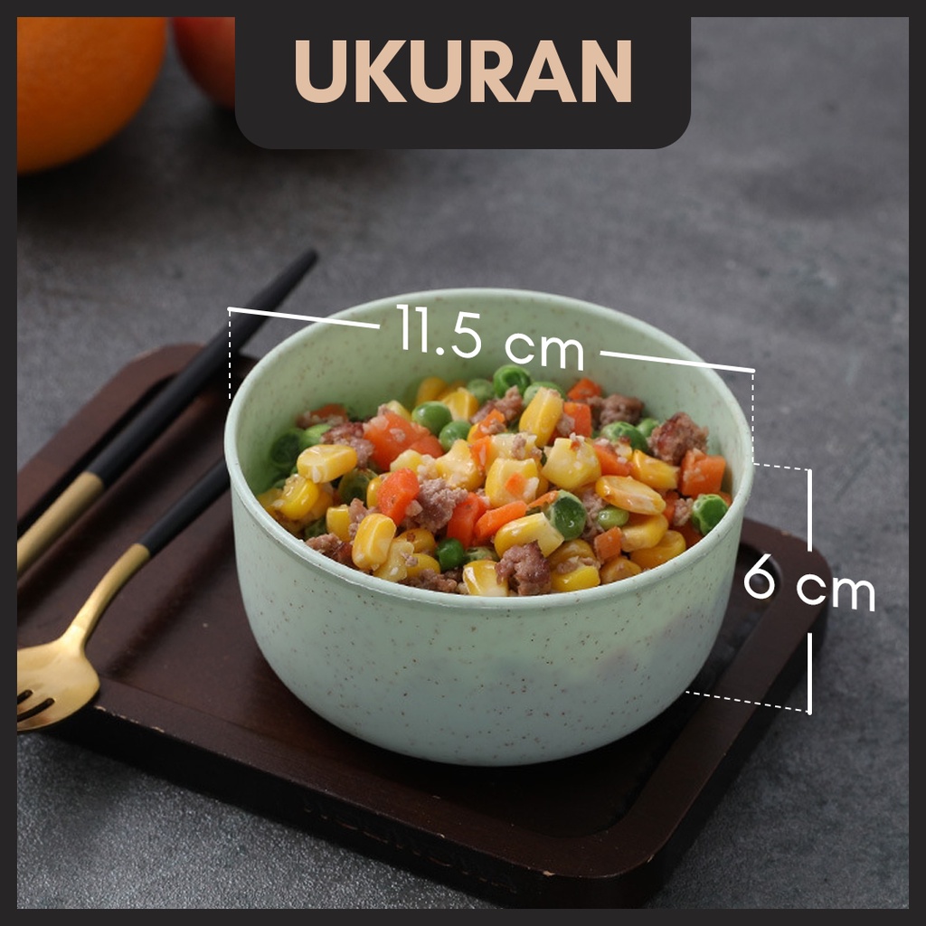 MANGKUK KECIL WHEAT STRAW | RAMAH LINGKUNGAN | MICROWAVABLE | BPA FREE