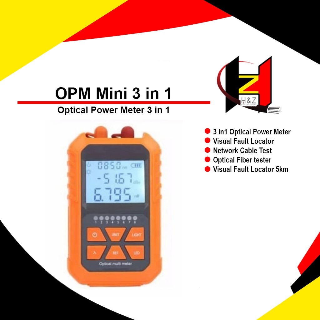 OPM 3 in 1 /Opm Mini VFL Network Cable Test 3 in 1 RJ45 Networking Tester (BATERAI)