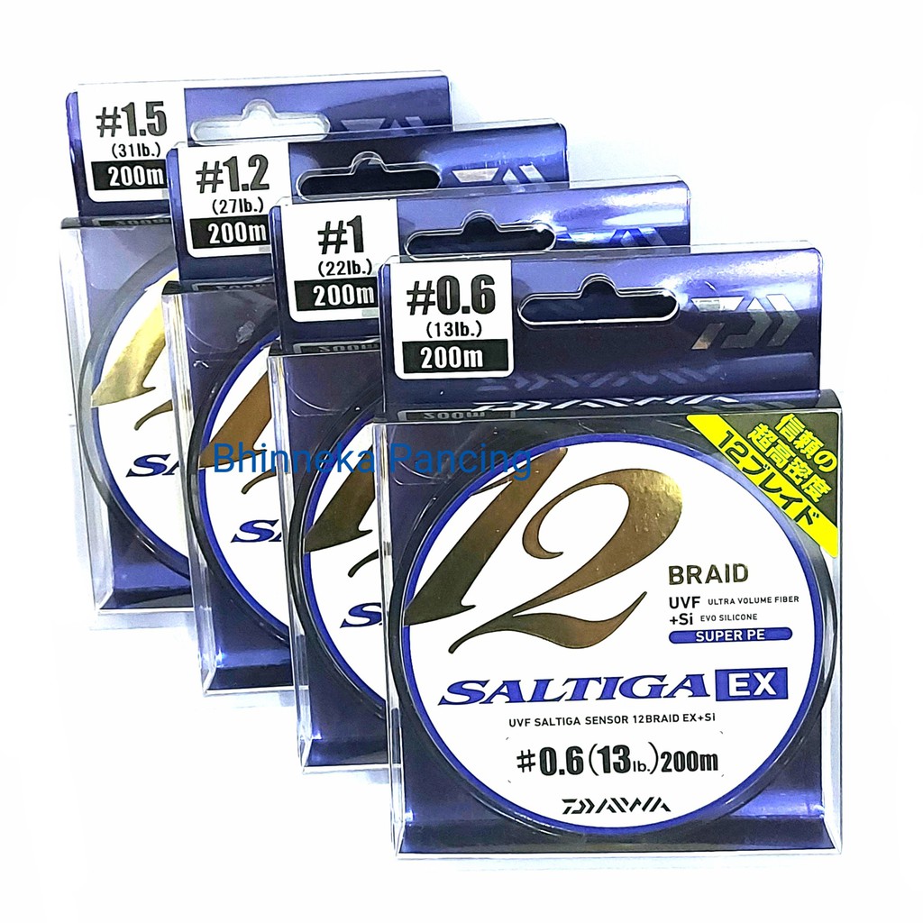 Senar PE Daiwa SALTIGA EX 200M | X12 | UVF Sensor 12Braid EX + Si