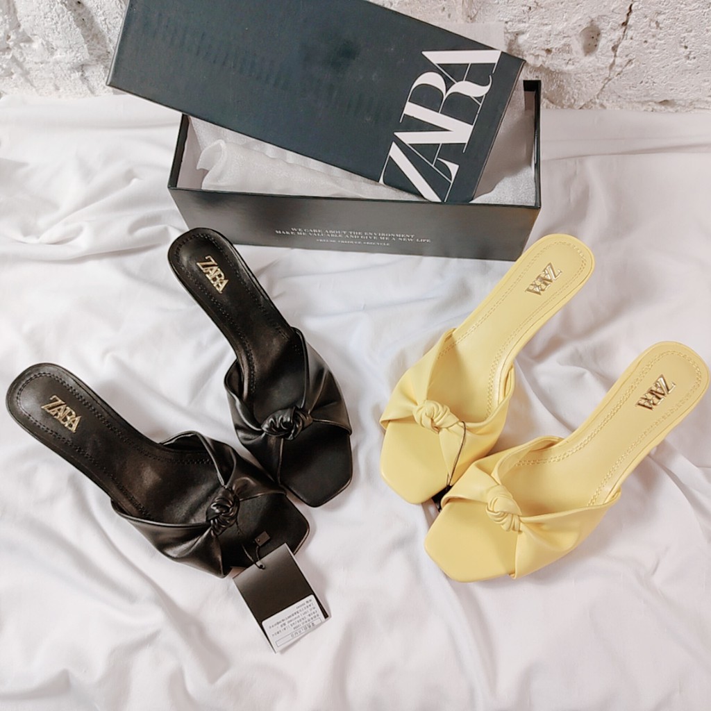  Zara  Knotted Heeled Sandal  Shopee Indonesia