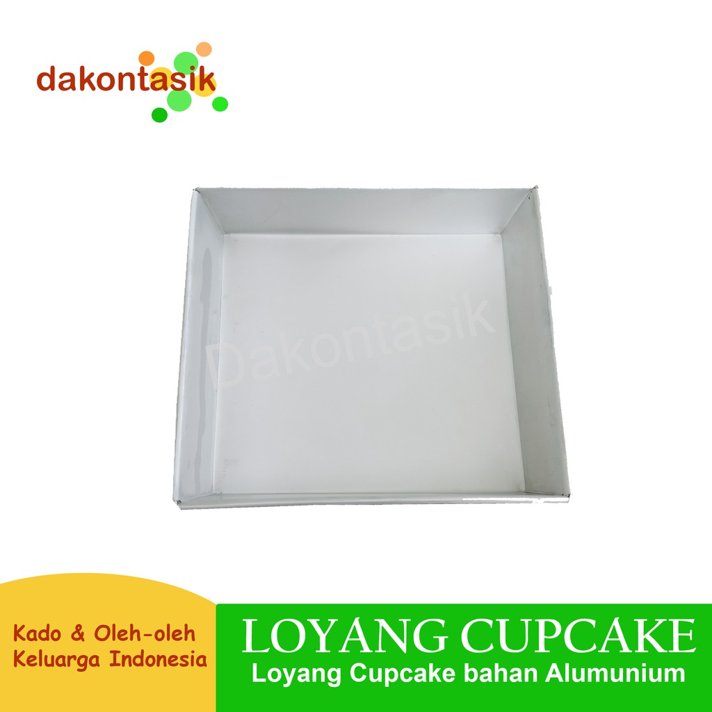 dakontasik - loyang Kue Tart Segi Empat 18x18 alumunium anti karat