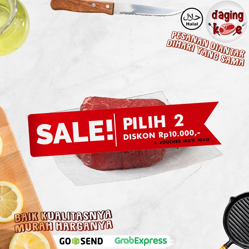 

DAGING SAPI TENDERLOIN BEEF STEAK AUS IMPOR GRADE A 1 KG DK160