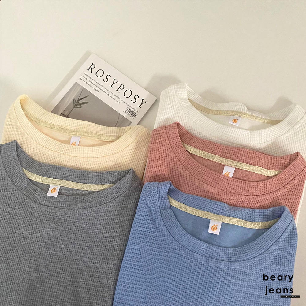 BEARYJEANS Thin Sweater Pastel Color Import Premium Korean Style Atasan Lengan Panjang - BJ032