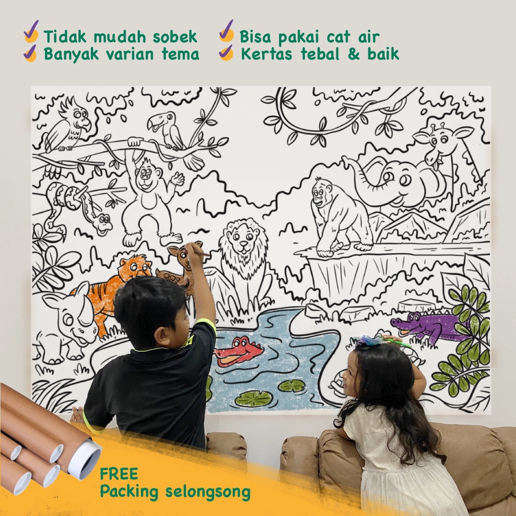 

Kertas Mewarnai Jumbo / Giant Coloring Sheet / Jumbo Coloring Page / Lembar Mewarnai Raksasa