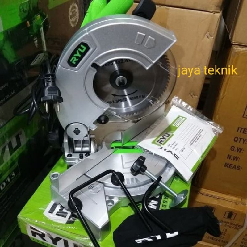 Mesin potong alumunium, kayu Miter saw 7 inch RYU Tekiro Jepang