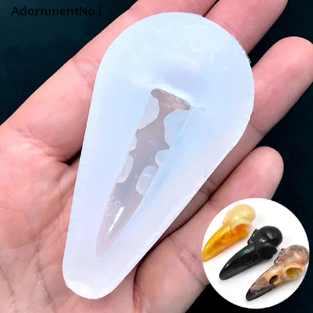 (AdornmentNo1) Cetakan Resin Bentuk Tengkorak Burung Gagak 3D Bahan Silikon