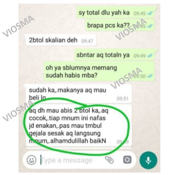 VIOSMA OBAT SEMUA GANGGUAN PERNAPASAN Terlaris Herbal Alami Ampuh Mujarab Cepat sekali menghilangkan batuk dan sesak nafas karena bronkitis, pneumonia, asma, sinusitis dan penyakit paru lainnya-5