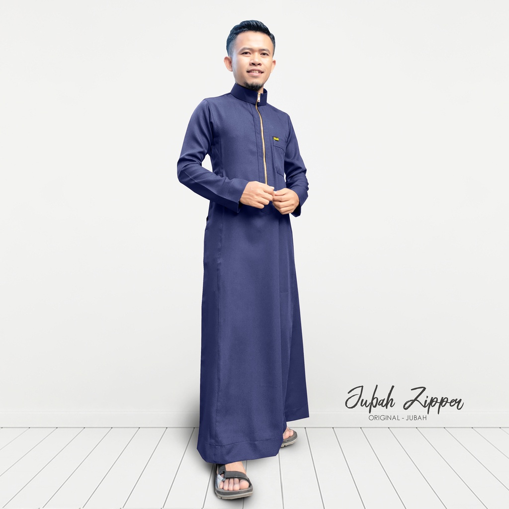 DeJubah - Jubah Pria Slim Fit Model Zipper / Resleting Dewasa