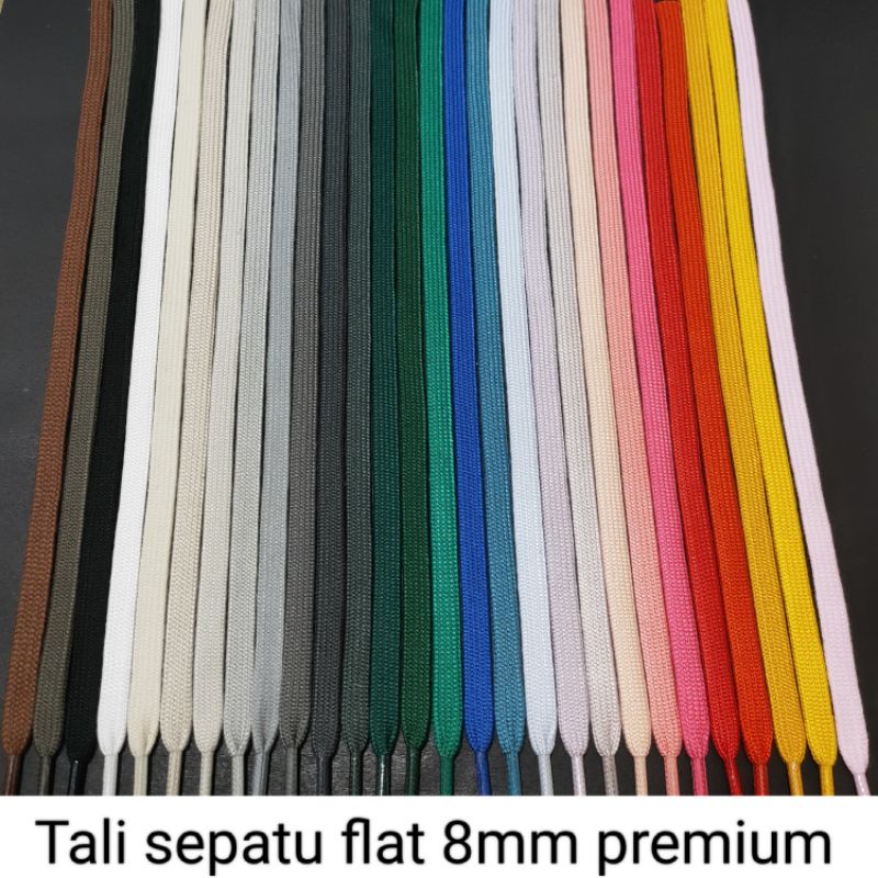 Tali sepatu flat 8mm premium.