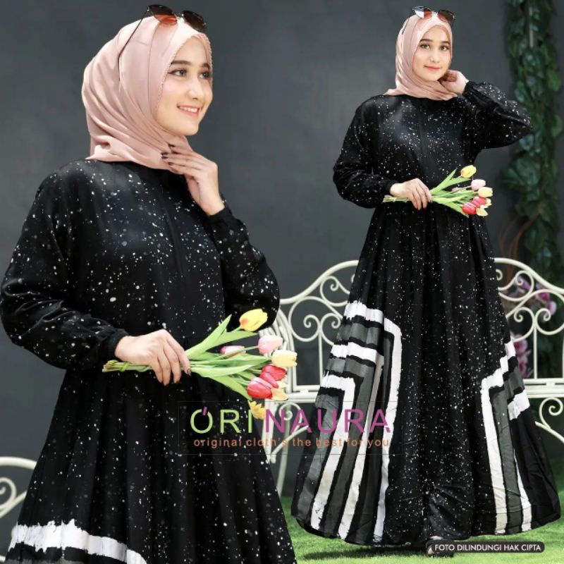 Gamis Rayon Cap Malaman Jumbo Busui Bumil Dress Wanita Kekinian