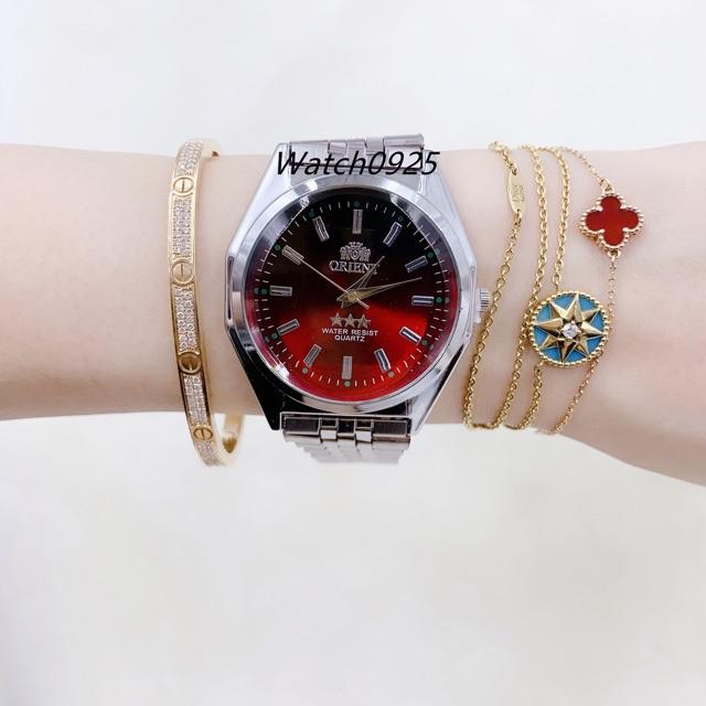 ✅COD [READY STOCK]  JAM TANGAN RANTAI ORIENT COUPLE 5WARNA READY FASHION RANTAI PRIA WANITA C11-Pria-Merah