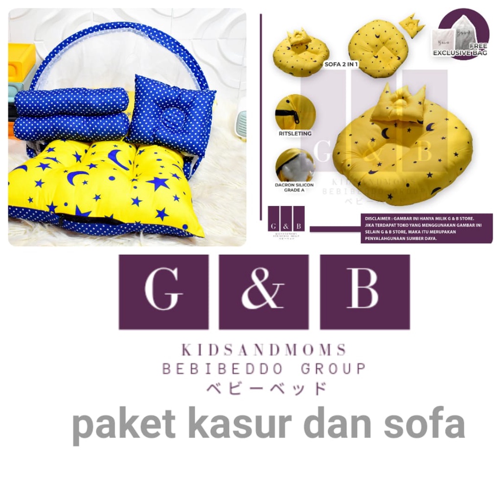 Paket Hemat Kasur bayi kelambu dan Sofa Bayi (Kasur Lipat Fullset) free bantal kelambu + tas