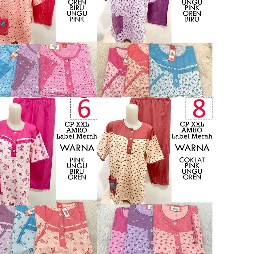 ➷ Babydoll CP XXL AMRO MURAH Label Merah Celana Panjang Lengan Pendek Jumbo Piyama Baju Tidur Baby D