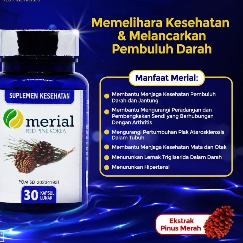 100% ORIGINAL (TERLARI)Merial Original Obat Kolesterol Darah Tinggi Jantung Ekstrak Red Pine Korea Bpom Asli