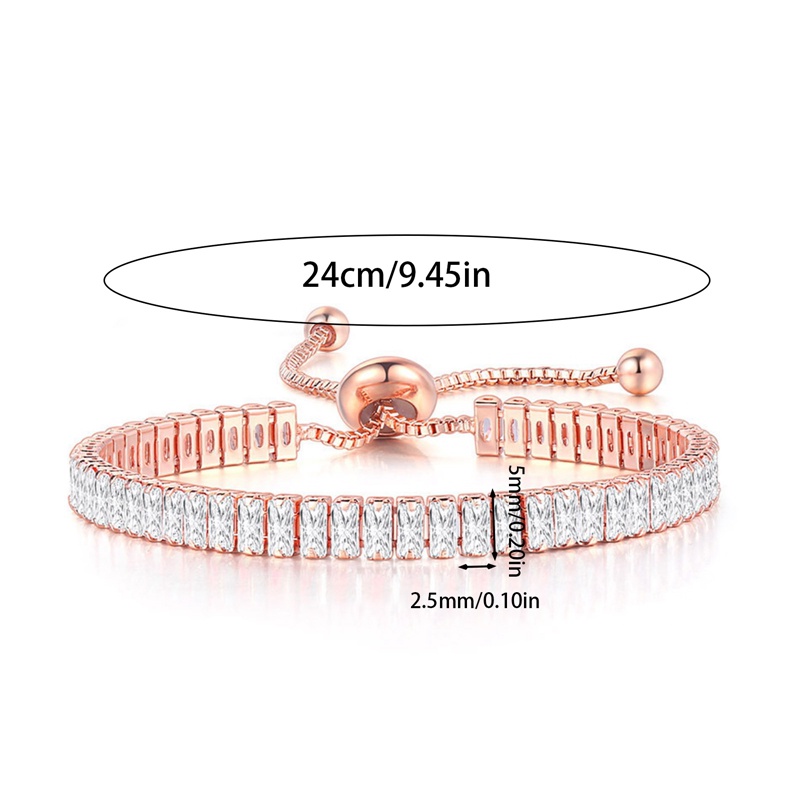 Gelang Rantai Adjustable Hias Kristal Berlian Warna Hitam Untuk Wanita