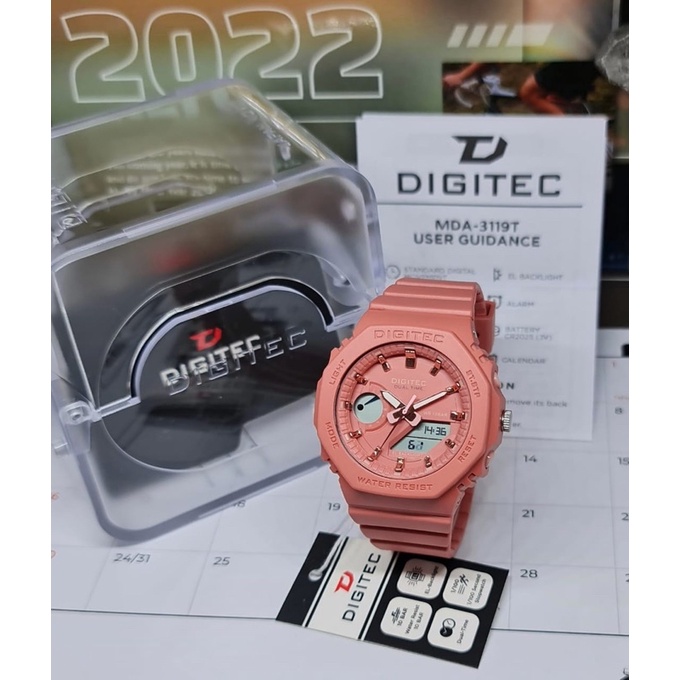 JAM TANGAN WANITA DIGITEC DA 3119 / DA 3119 / Digitec 3119 ORIGINAL RUBBER Jam Tangan Wanita Anti Air