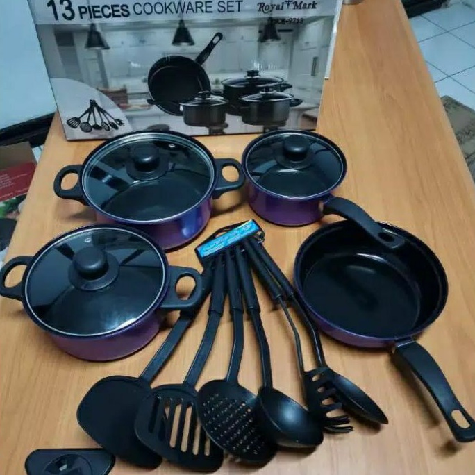 Panci Teflon Spatula Set 13 pcs Warna Anti Lengket