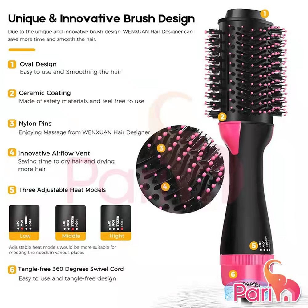 One Step Hairdryer and Styler Alat Rambut / Pengeriting Rambut 4in1 YK-163