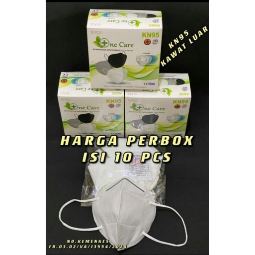 MASKER KN95 ONE CARE 5PLY ISI 10PCS / BOX /  WARNA PUTIH /TERLARIS