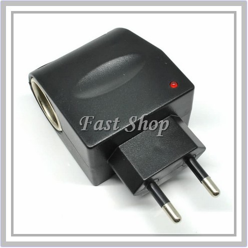 Adaptor AC-DC Car Charger Switch 12V 1A EU Plug - Black