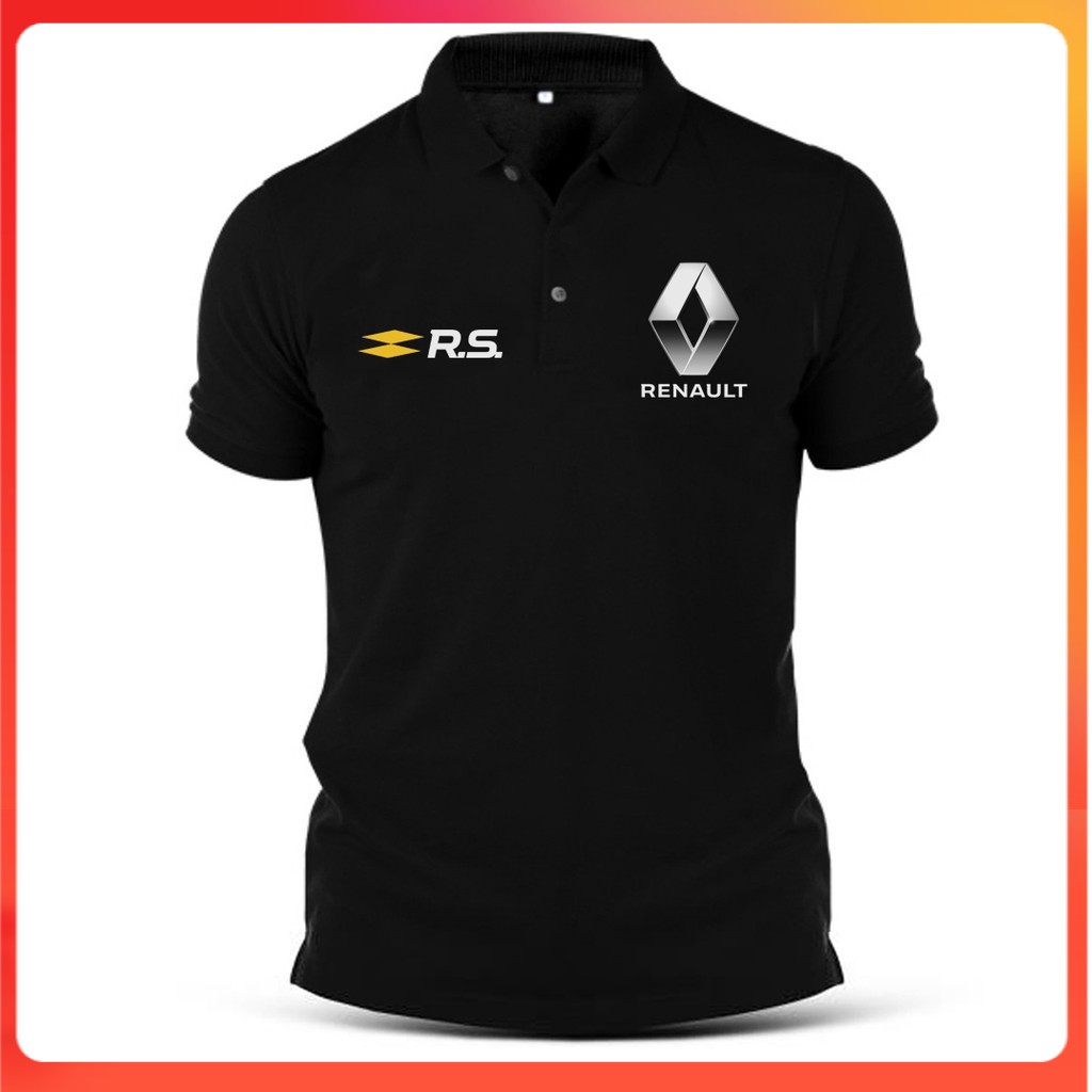Kaos Polo Pria Lengan Pendek Bahan Katun untuk Olahraga / Mobil Renault