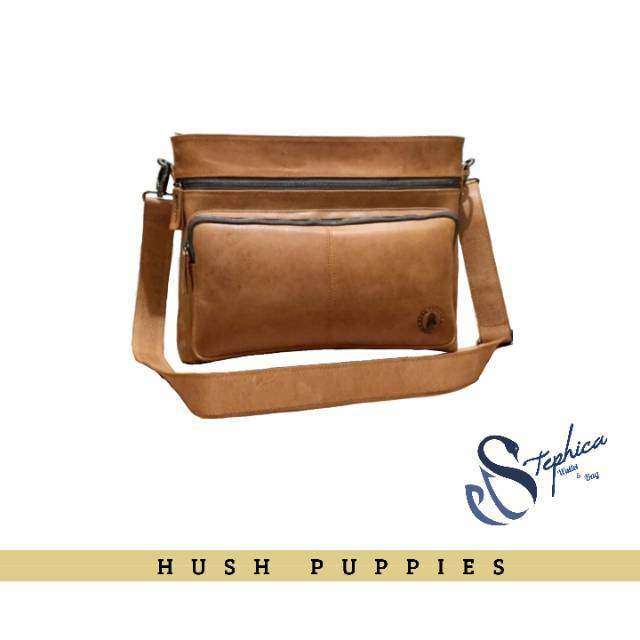 Tas Slempang Pria Hush Puppies Tan Man Masengger Bag Murah Kulit