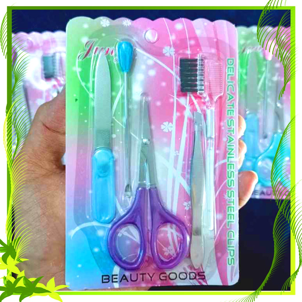 Junya Beauty Goods 5 In 1 / 1 Set Pinset Peralatan Kecantikan Perawatan Diri Kuku Alis Korek Kuping
