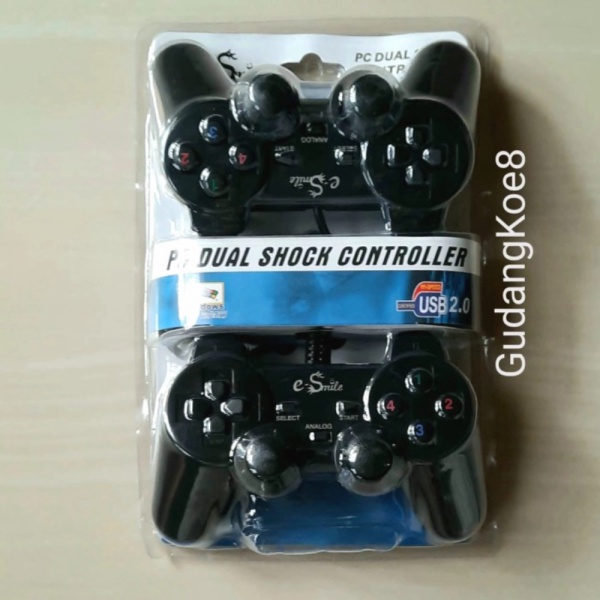 Terbaru Gamepad Joystik Stick PC Usb K-one Double Hitam Dual shock Gudangku
