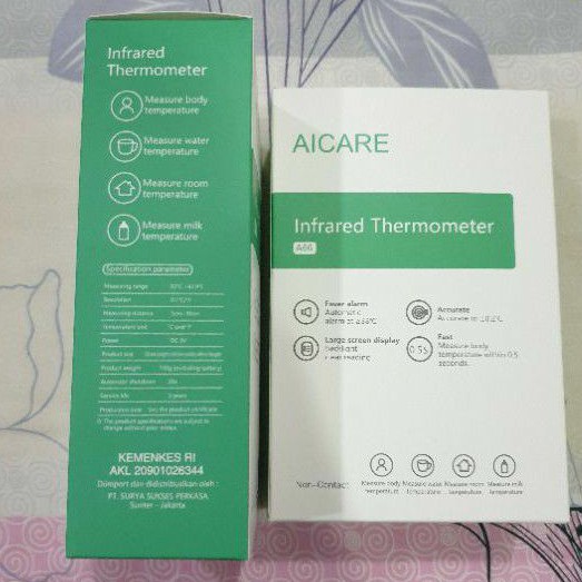 Thermometer Infrared Premium Sertifikasi Kemenkes Akurasi Tinggi Termogun Termometer Aicare Original