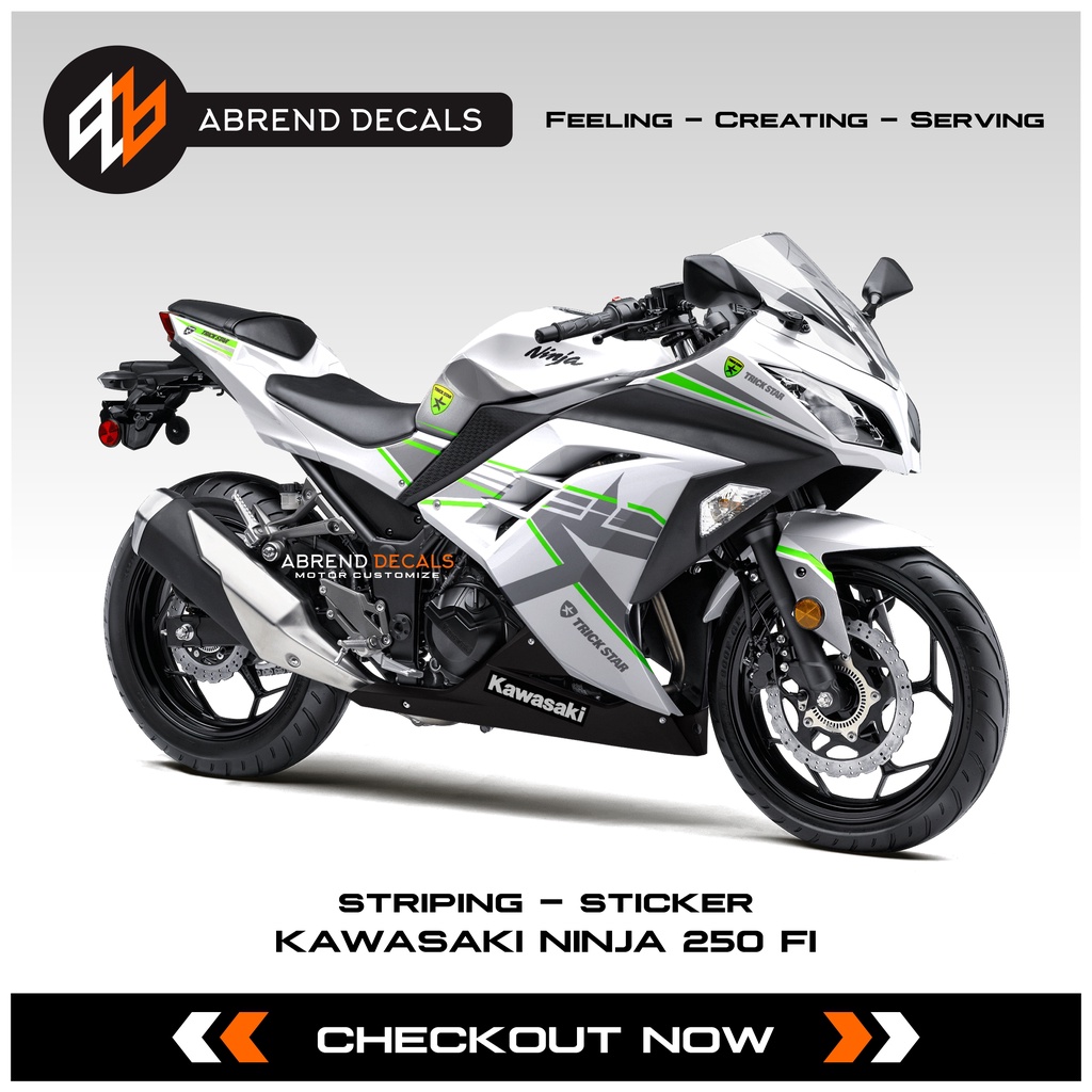 Striping Ninja 250 Fi Livery Trick Star / Stiker Motor Kawasaki Ninja FI / Stock Decals