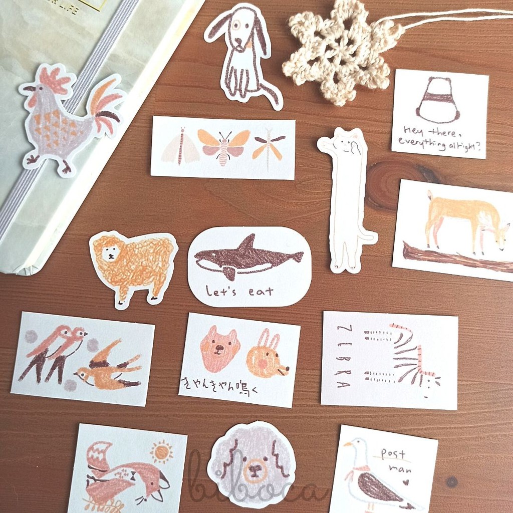 

Sticker Tape Animal Journal Scrapbooking BUJO Planner Stationery Deco Diary Paper Stiker boca370-375