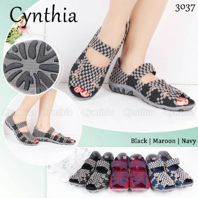Sepatu rajut cynthia flat 3037