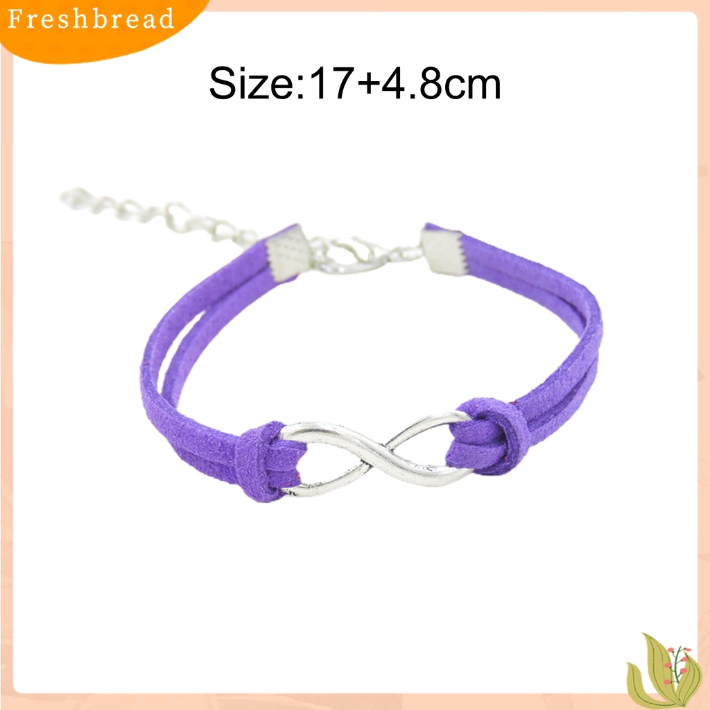 ?Fresh?? Gelang Tangan Unisex/Pasangan Tali Velvet Hias Simbol 8 Infinity Simple