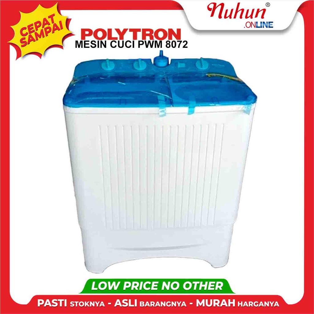 Jual Mesin Cuci 2 Tabung Polytron PWM 8072 Kapasitas 8 Kg Original ...