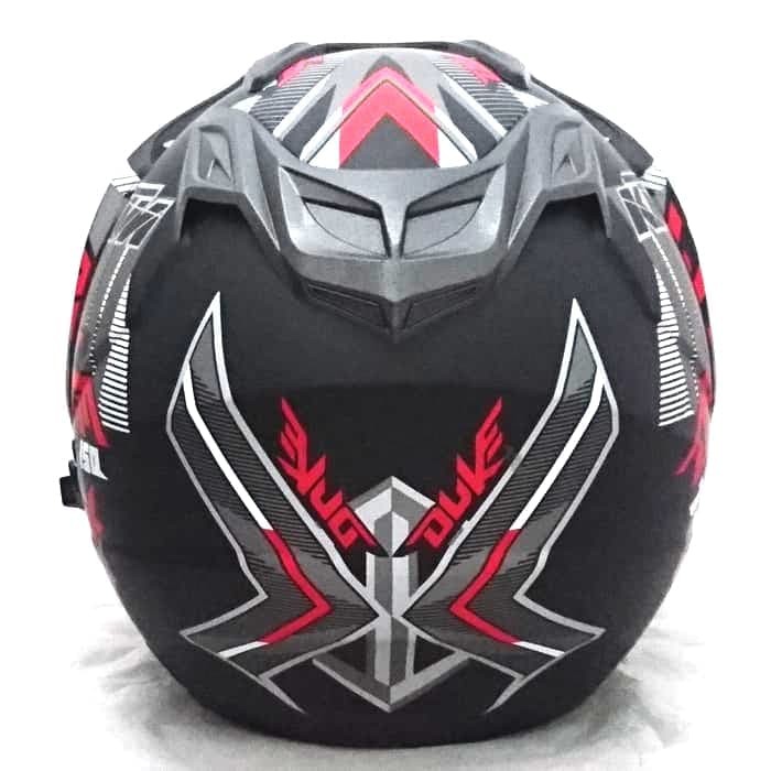Helm DMN 2 kaca double visor Duke Black doff red