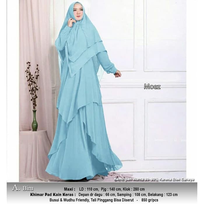 BAJU GAMIS PINK / BAJU GAMIS SYARI SYAR I CERUTY BIRU ELEGAN