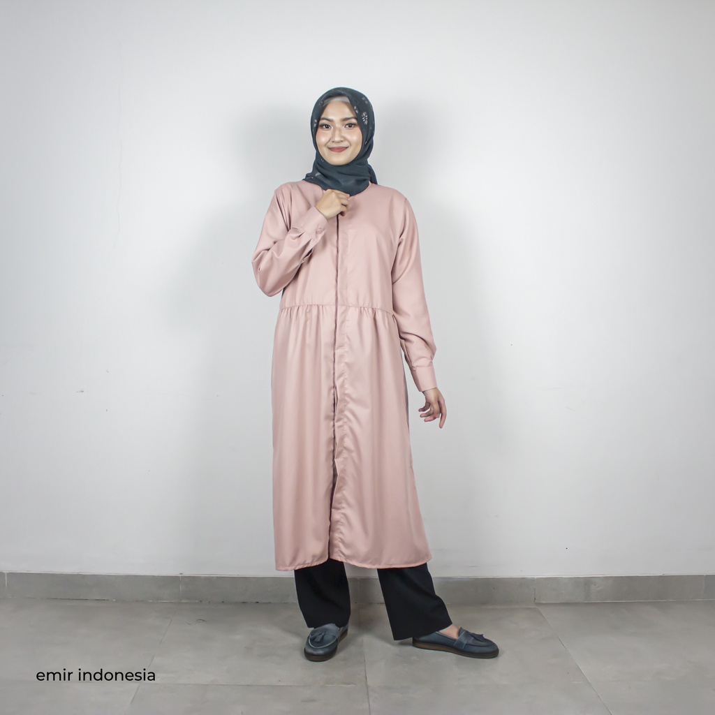 Emir Aede Baju Long Tunik Wanita Pastel Hitam Premium