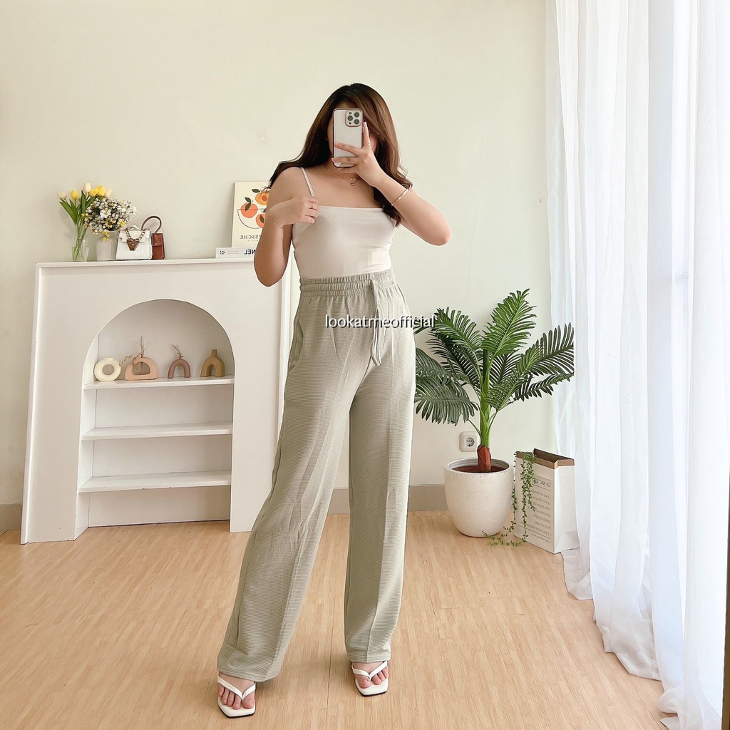 lookatmeofficial - Laurent Knit Pants - Celana Kulot Basic Highwaist Murah Berkualitas