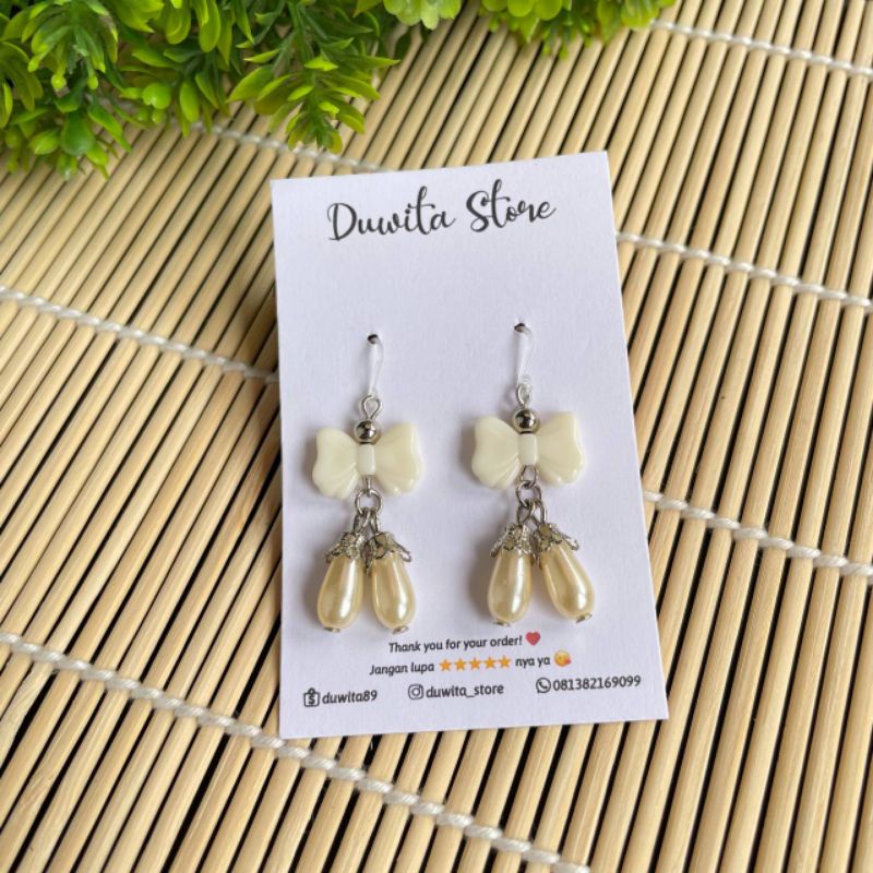 HANDMADE ANTING DEWASA ANTING KAIT PLASTIK MOTIF PITA PANJANG