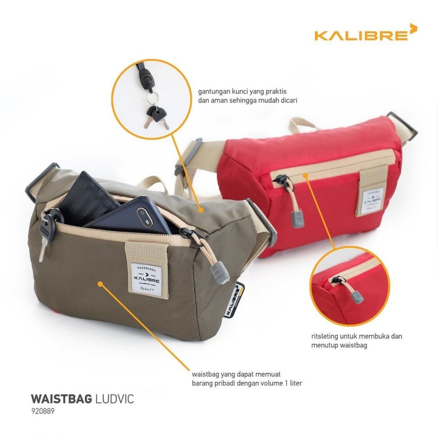 Tas waist bag Kalibre ludvic slingbag pria waistbag wanita art 920889219