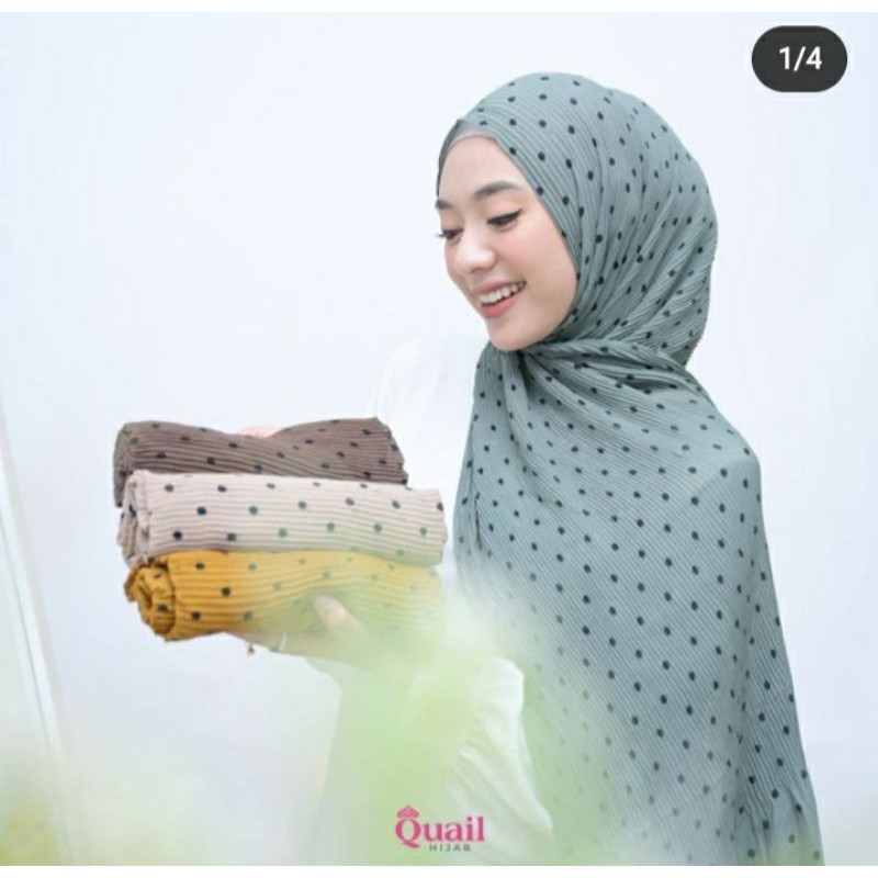 PASHMINA PLISKET CERUTY POLKADOT MURAH