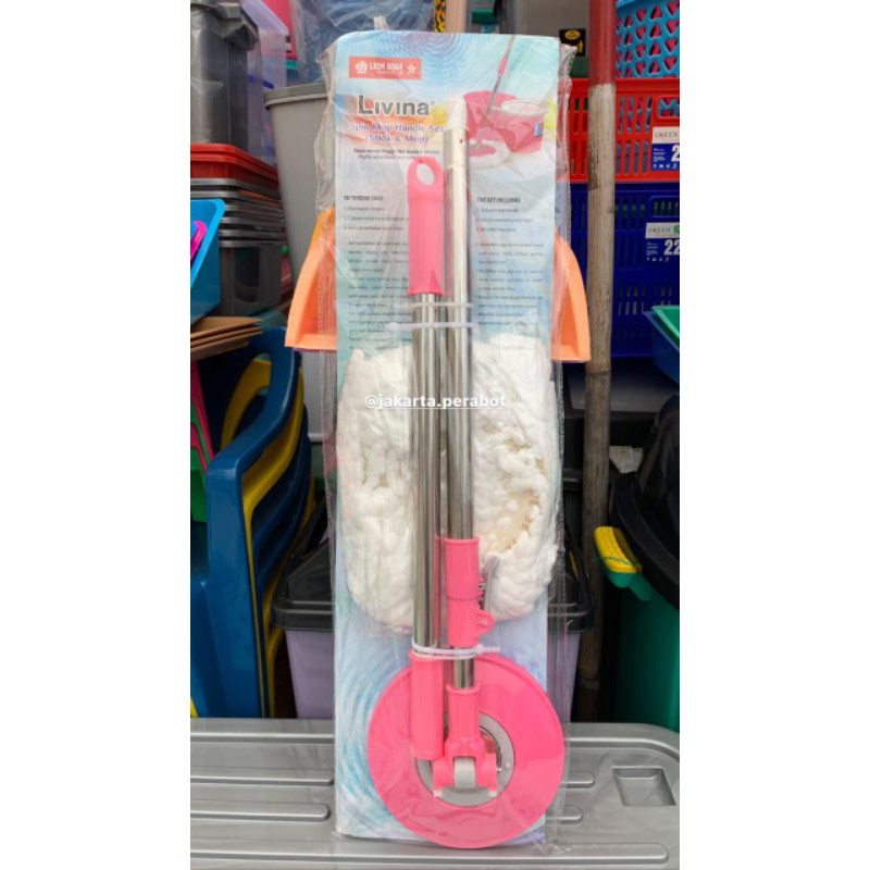 Lion Star Livina Pel Lantai Tongkat Set / Spin Mop ( Handle Set )