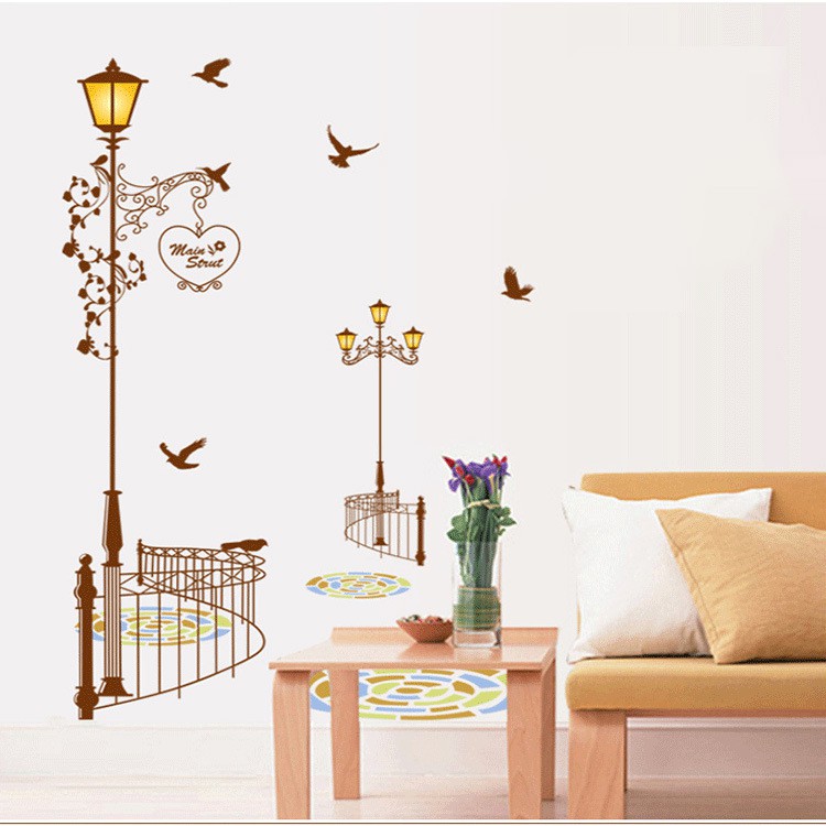 RELIZA WALLSTICKER 60X90 LAMPU TAMAN COKELAT WALL STICKER DINDING JM7258