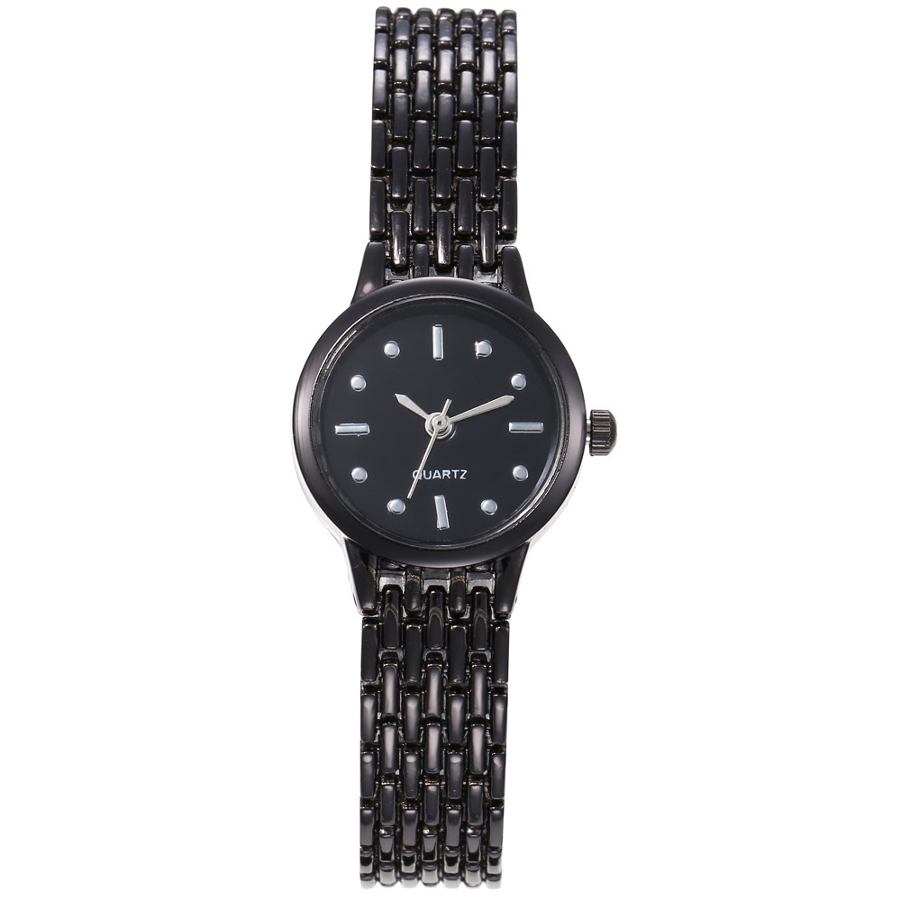 Jam Tangan Analog Quartz Strap Rantai Wanita Dan Pria Dengan Dial Bulat Casual W191