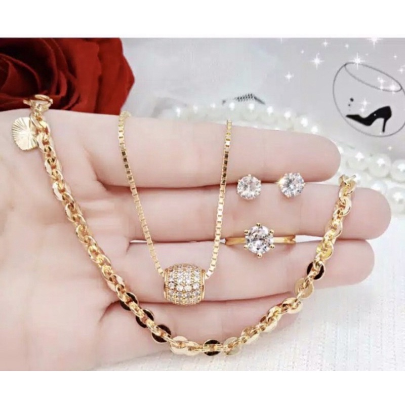 set perhiasan dewasa xuping model terbaru kuning 24k