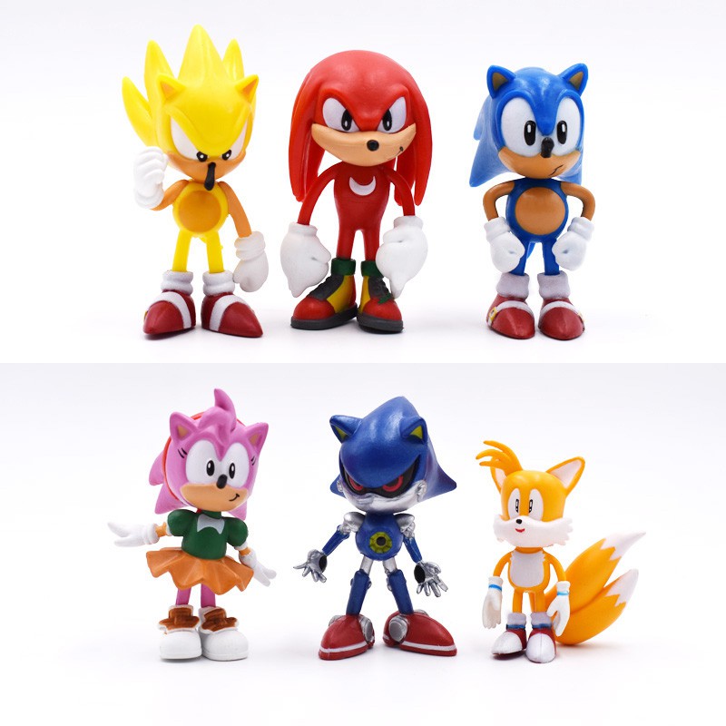 6pcs / set Mainan Action Figure Sonic Shadow Tails Karakter Kartun Anime Bahan PVC 5-7cm Untuk Hadiah Anak