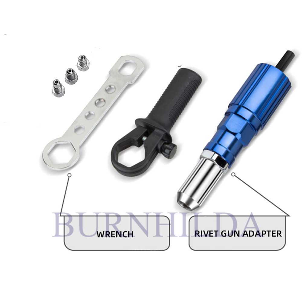 Adapter Paku Rivet Riveting Gun Adapter Converter Drill accesoris mobil burnhilda