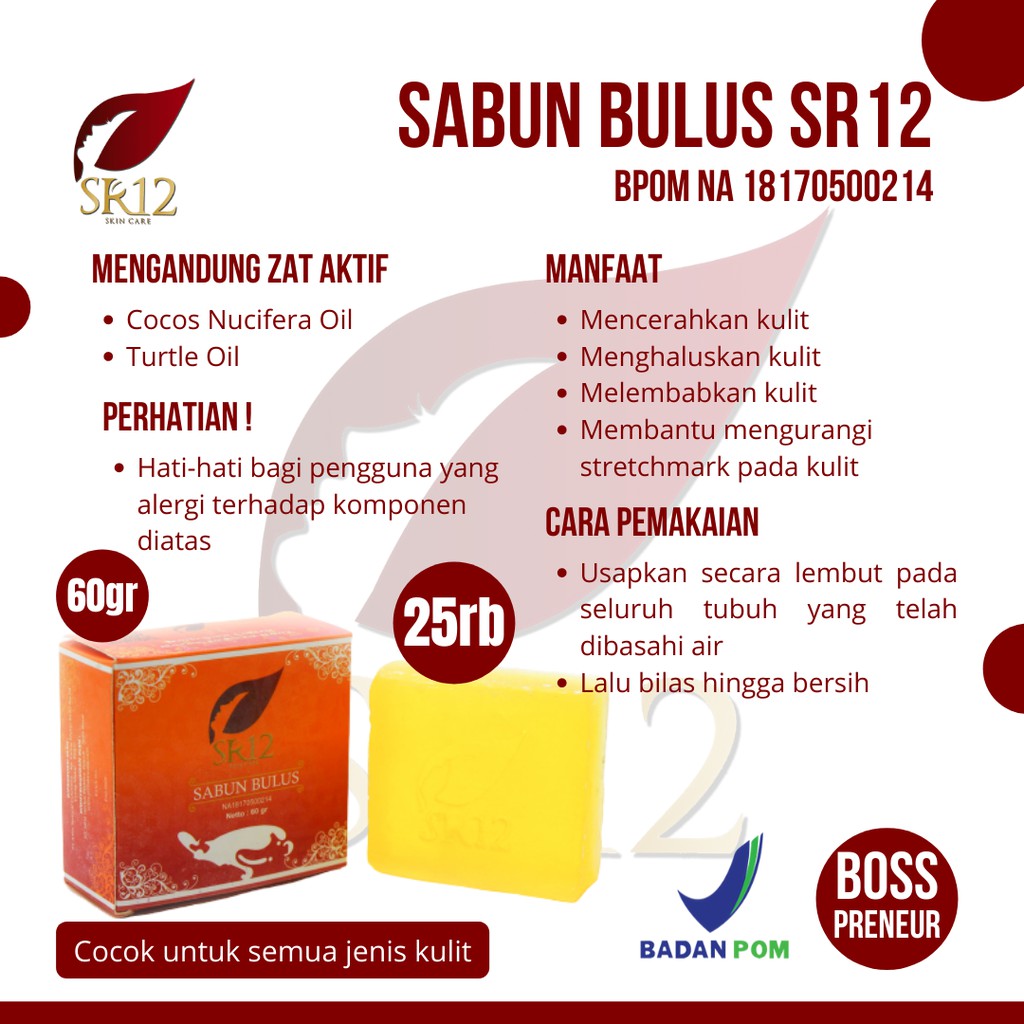 SABUN BULUS ORIGINAL SR12 Sabun Herbal Mengencangkan Kulit Wangi Tidak Amis Aman BPOM BLILA