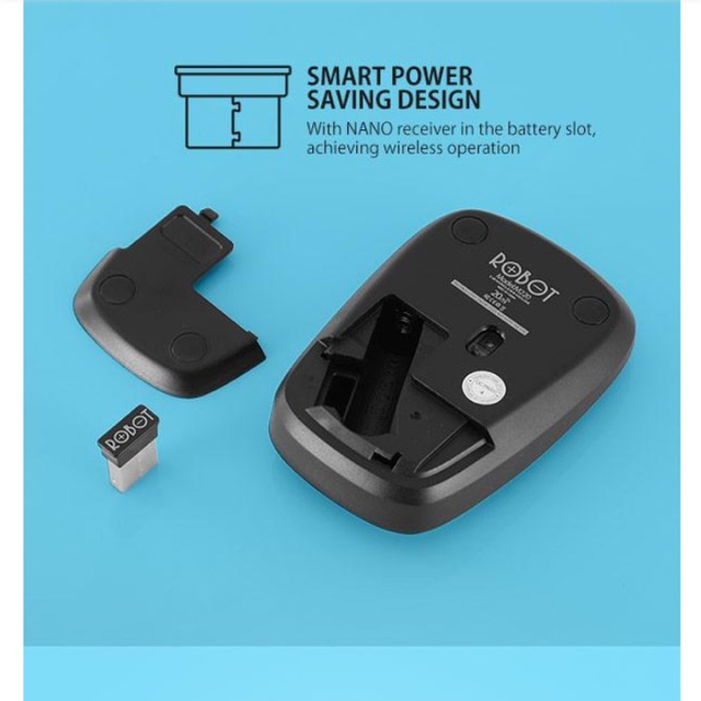 MOUSE WIRELESS 2.4G OPTICAL USB ORIGINAL - MOUSE WIRELESS ROBOT M220-2